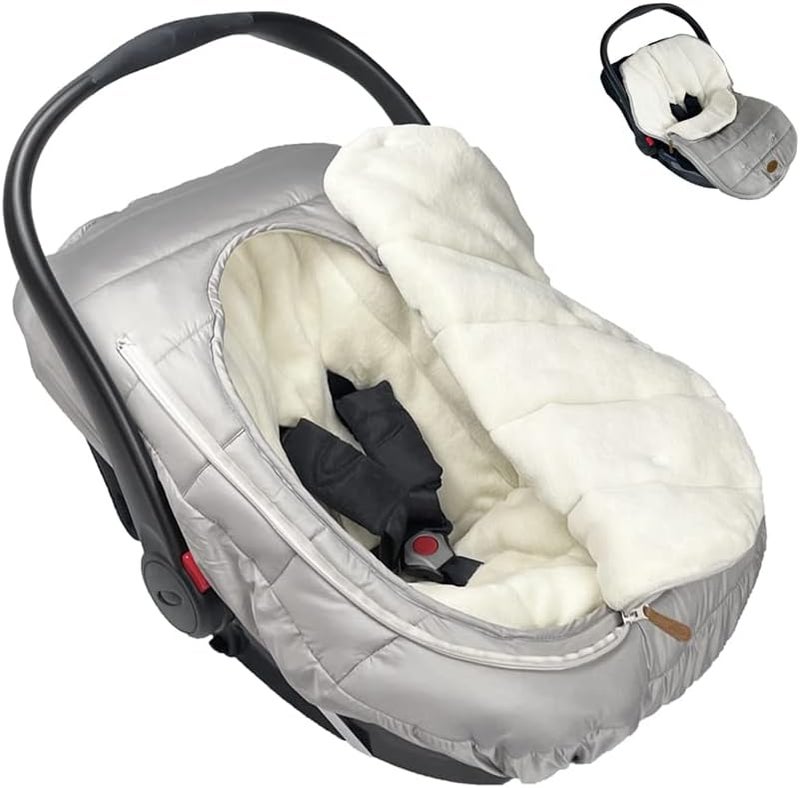 CozyMe Car Seat Cover+Carseat Bunting Bag Intergrated into 1,Waterproof Anti-Cold Winter Bassinet Stroller Car seat Sleeping Bag for Infant,0-12M - Image 1